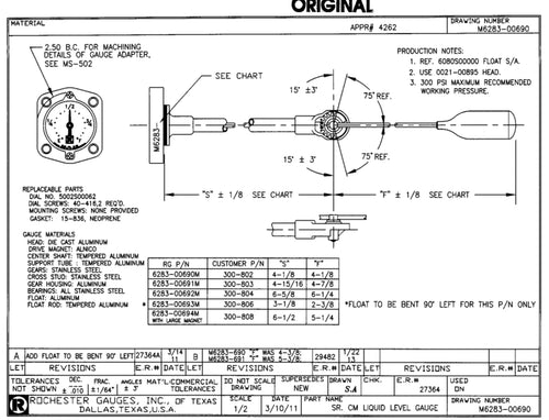 Rochester Gauges 6283-00694M (M6283-694, M6288-694)