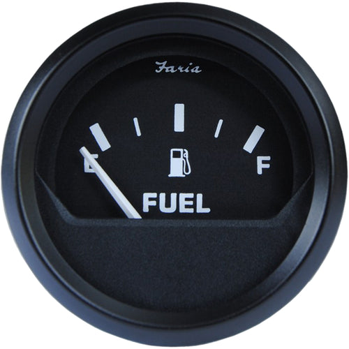 Faria Fuel Gauge, Black Dial with Black Bezel