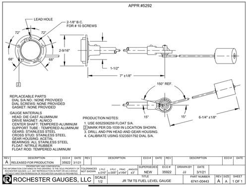 Rochester Gauges 6741-00443 (was 6741-00259)